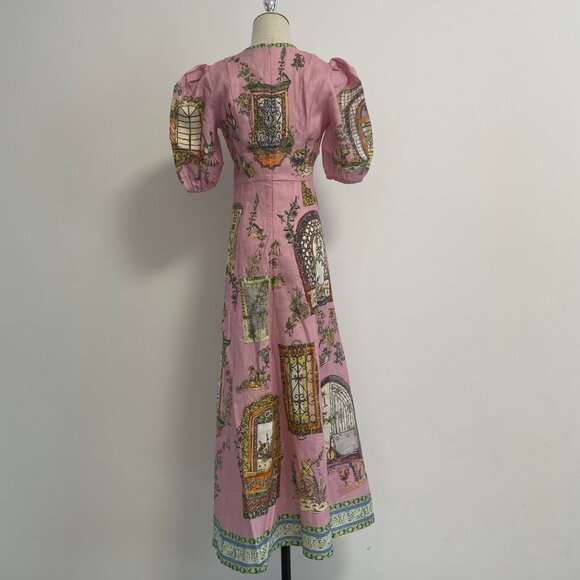 Alemais Monte Midi Dress Pink Print - Picture 7 of 16